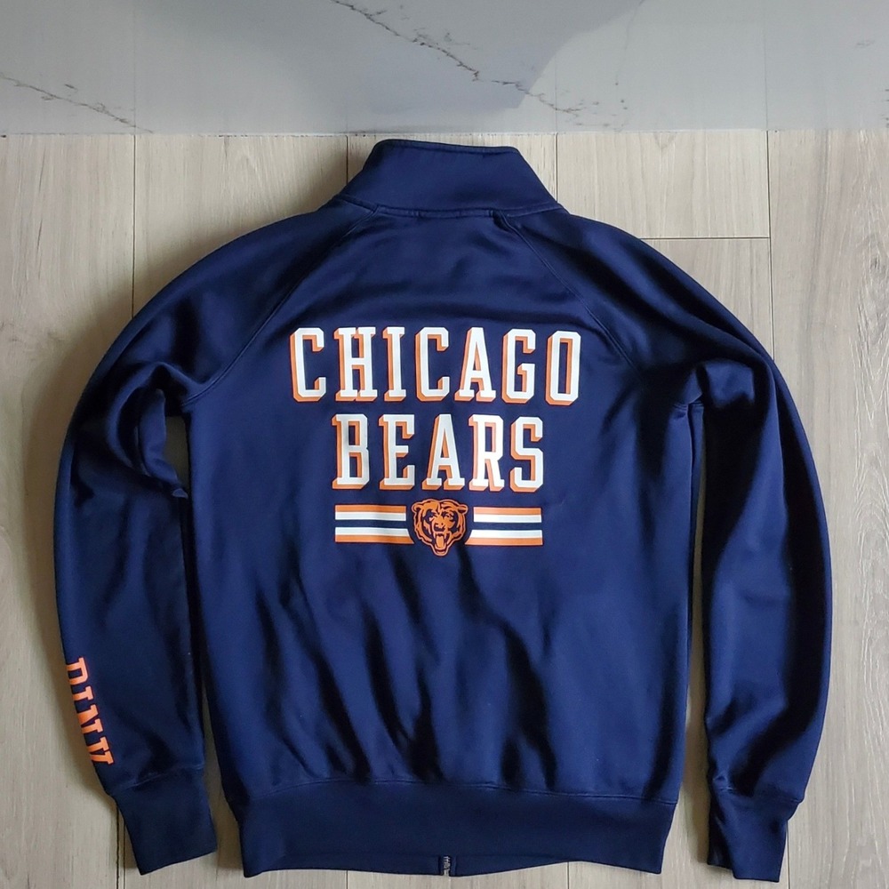 Chicago Bears Track Jacket Womens S Navy Blue Victoria's Secret PINK NFL Fan